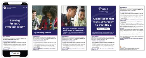 Screens from a banner ad